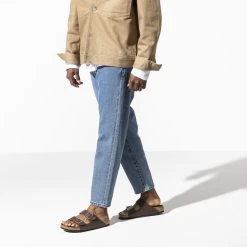 Birkenstock Arizona Dark Brown Birko-Flor Sandal - Regular -Fashionable Men'S Clothing Store 51703 f look m