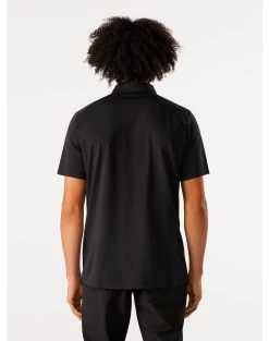 Arc'teryx Men's Captive Polo -Fashionable Men'S Clothing Store Captive Polo Shirt SS Black Back View
