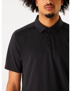 Arc'teryx Men's Captive Polo -Fashionable Men'S Clothing Store Captive Polo Shirt SS Black Collar Detail