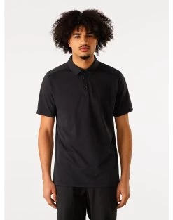 Arc'teryx Men's Captive Polo -Fashionable Men'S Clothing Store Captive Polo Shirt SS Black Front View