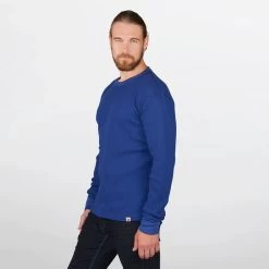 Stanfield's Heritage Waffle Shirt Crew Neck -Fashionable Men'S Clothing Store Stanfield sHeritageWaffleShirtCrewNeckblu2