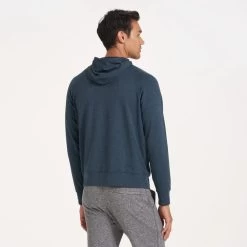 Vuori Men's Ponto Performance Half Zip Hoodie -Fashionable Men'S Clothing Store Vuori indigo heather halfzip hoodie2