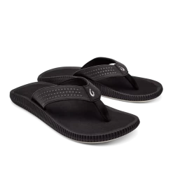 OluKai Men's Ulele Beach Sandals -Fashionable Men'S Clothing Store olukai ulele black mens3