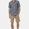 Tentree Hemp Button Front Shortsleeve Shirt -Fashionable Men'S Clothing Store tentree hemp button up shortsleeve dress blue11
